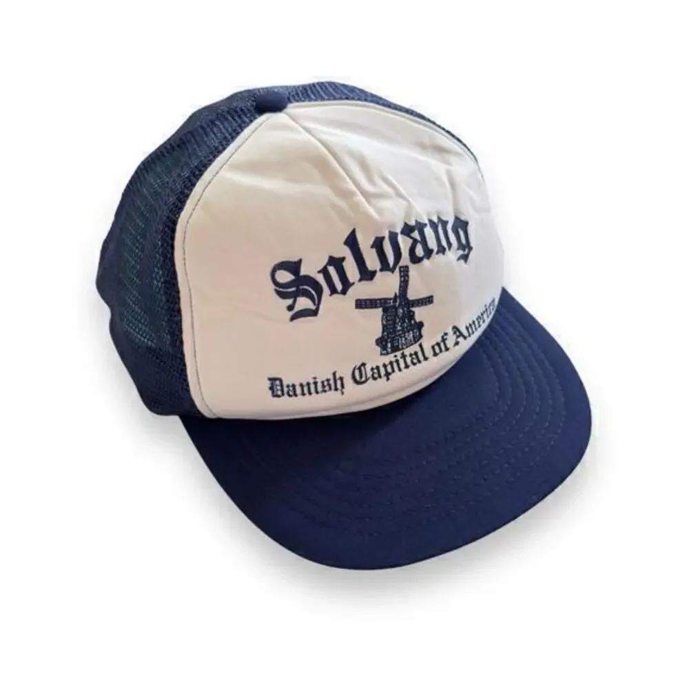 Vintage Foam Corded Solvang California Mesh Snapback Trucker Hat 1980’s Windmill